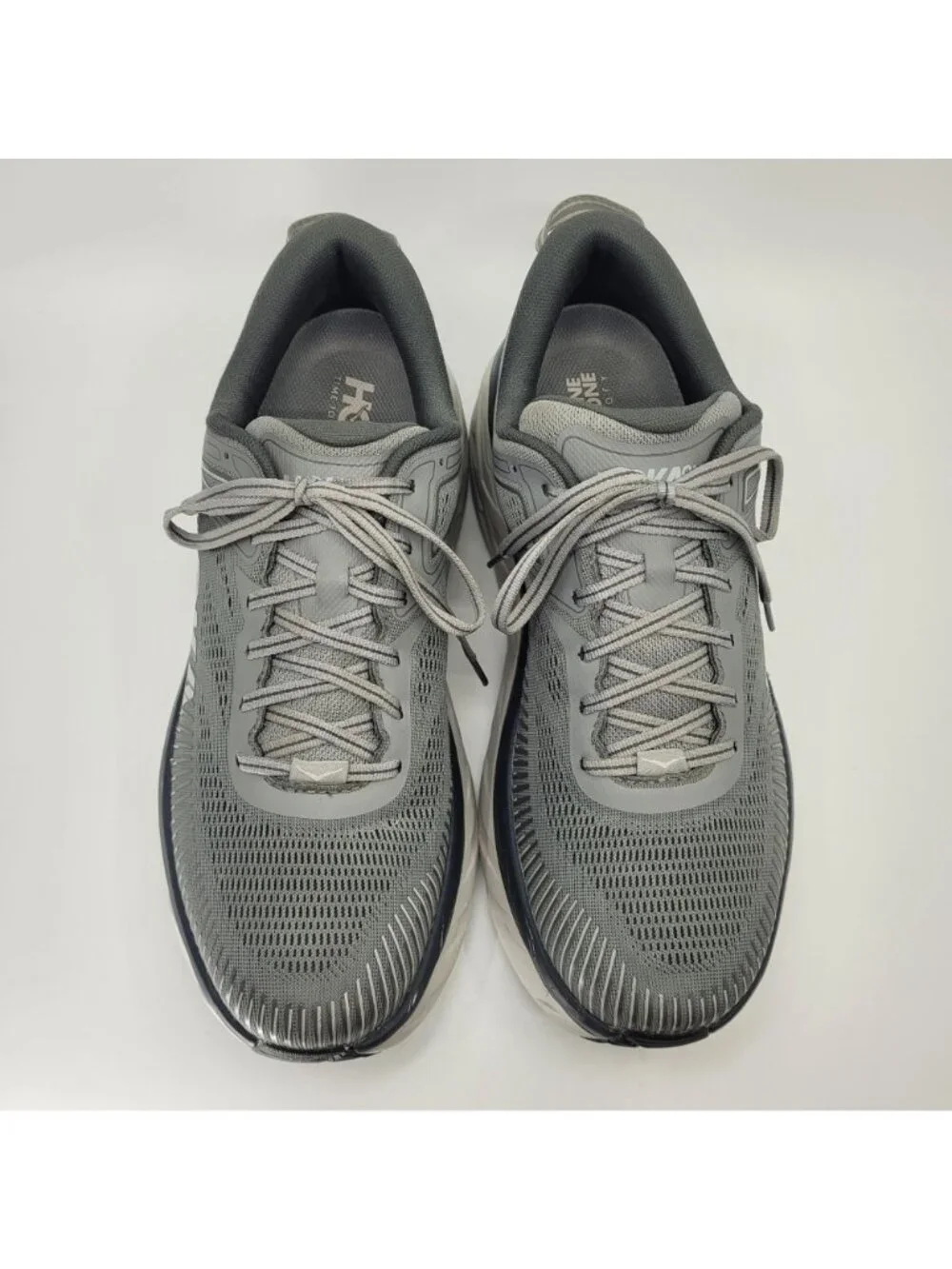 HOKA Bondi 7 Men's Size 11.5 2E Wide Gray Running Shoes NICE & CLEAN